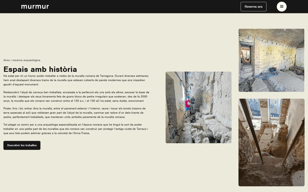 History section with photographs of the Roman wall remains